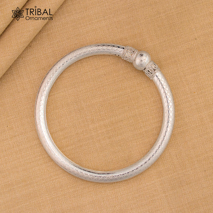 925 sterling silver plain shine ball design bangle bracelet kada,tribal ethnic kada bangle nba416 - TRIBAL ORNAMENTS