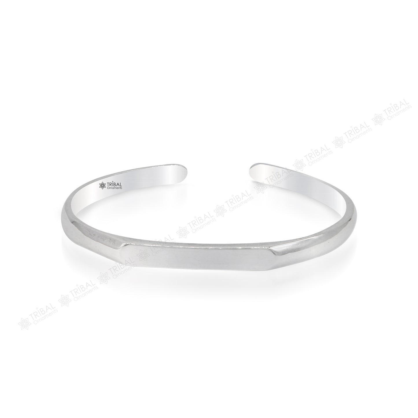 925 sterling silver plain shiny bright bangle bracelet kada, excellent personalized gifting adjustable fancy bangle men's or girls cuff65 - TRIBAL ORNAMENTS