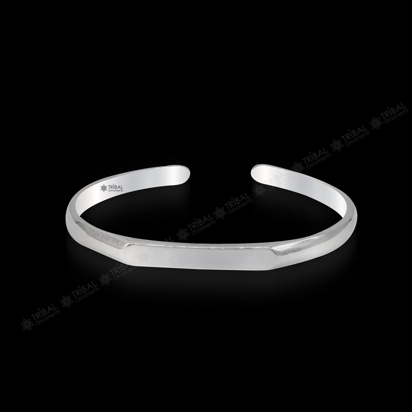 925 sterling silver plain shiny bright bangle bracelet kada, excellent personalized gifting adjustable fancy bangle men's or girls cuff65 - TRIBAL ORNAMENTS