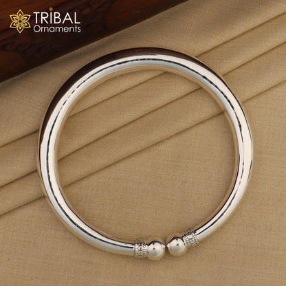 925 sterling silver foot bracelet ankle kada with shiny, plain design, suitable for unisex belly dance jewelry by TRIBAL ORNAMENTS