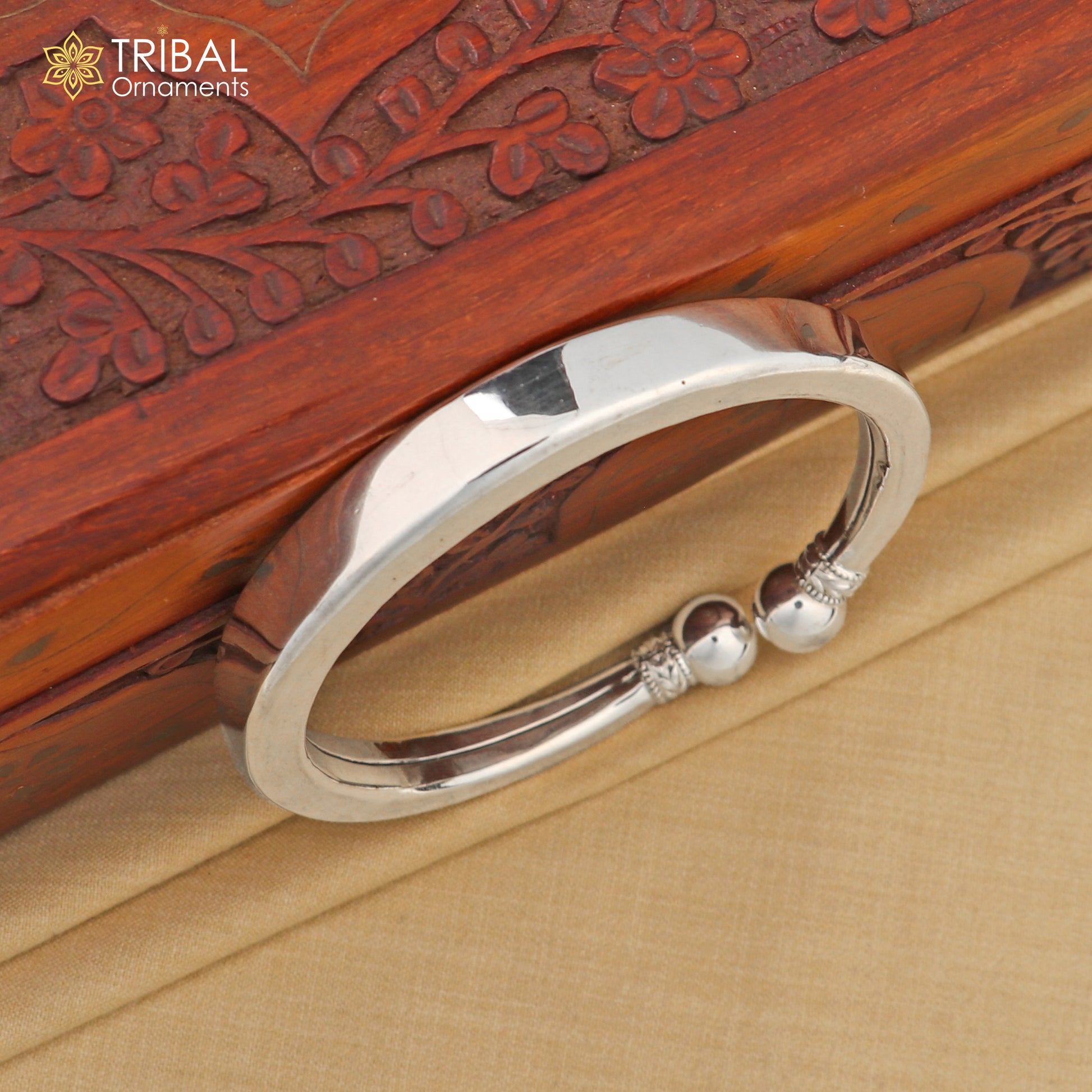 925 sterling silver plain shiny design foot bracelet ankle kada ethnic tribal jewelry for unisex nsfk111 - TRIBAL ORNAMENTS