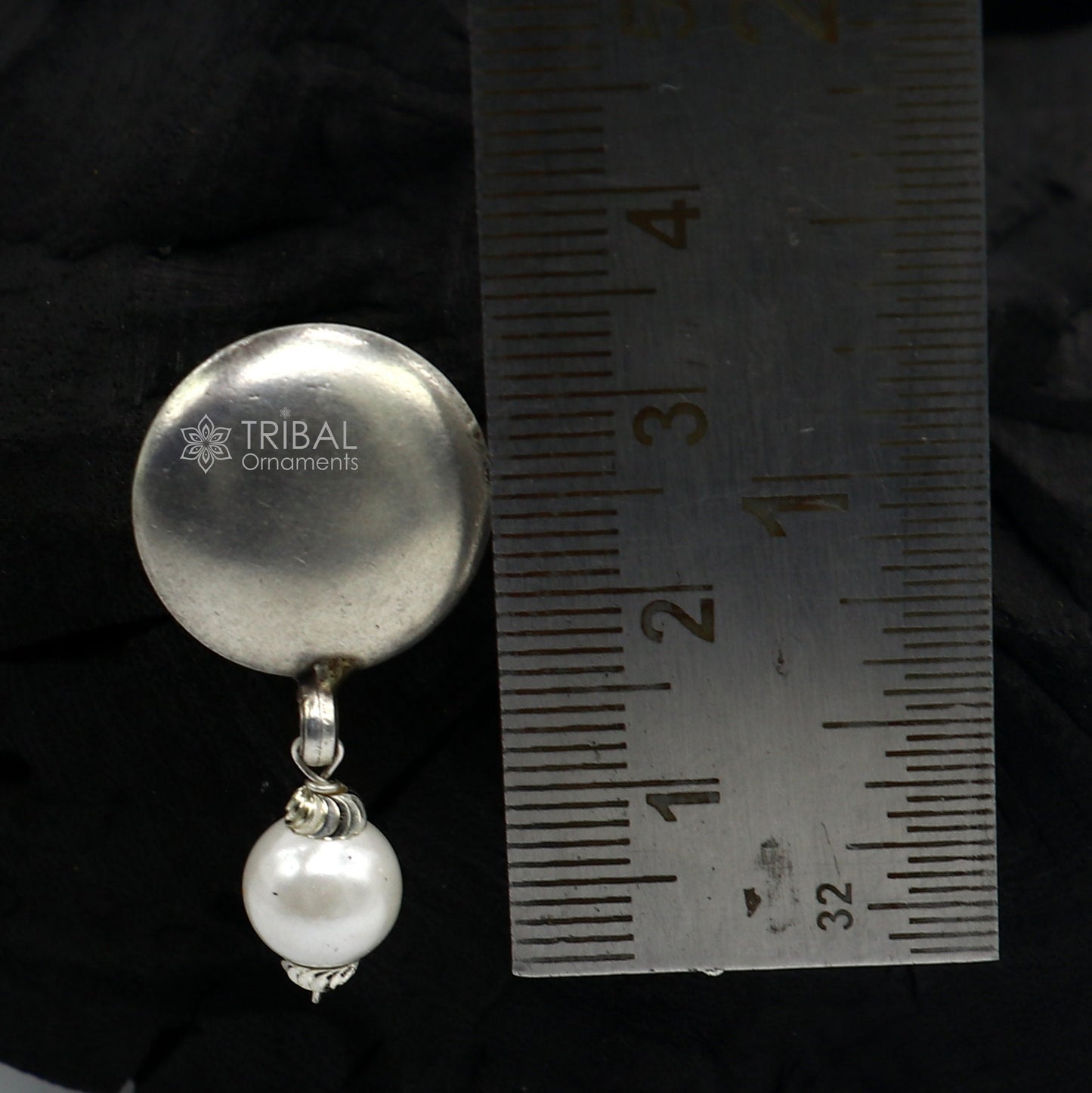 925 sterling silver plain style handmade round design fabulous Stud earrings tribal jewelry from Rajasthan india  s1295 - TRIBAL ORNAMENTS