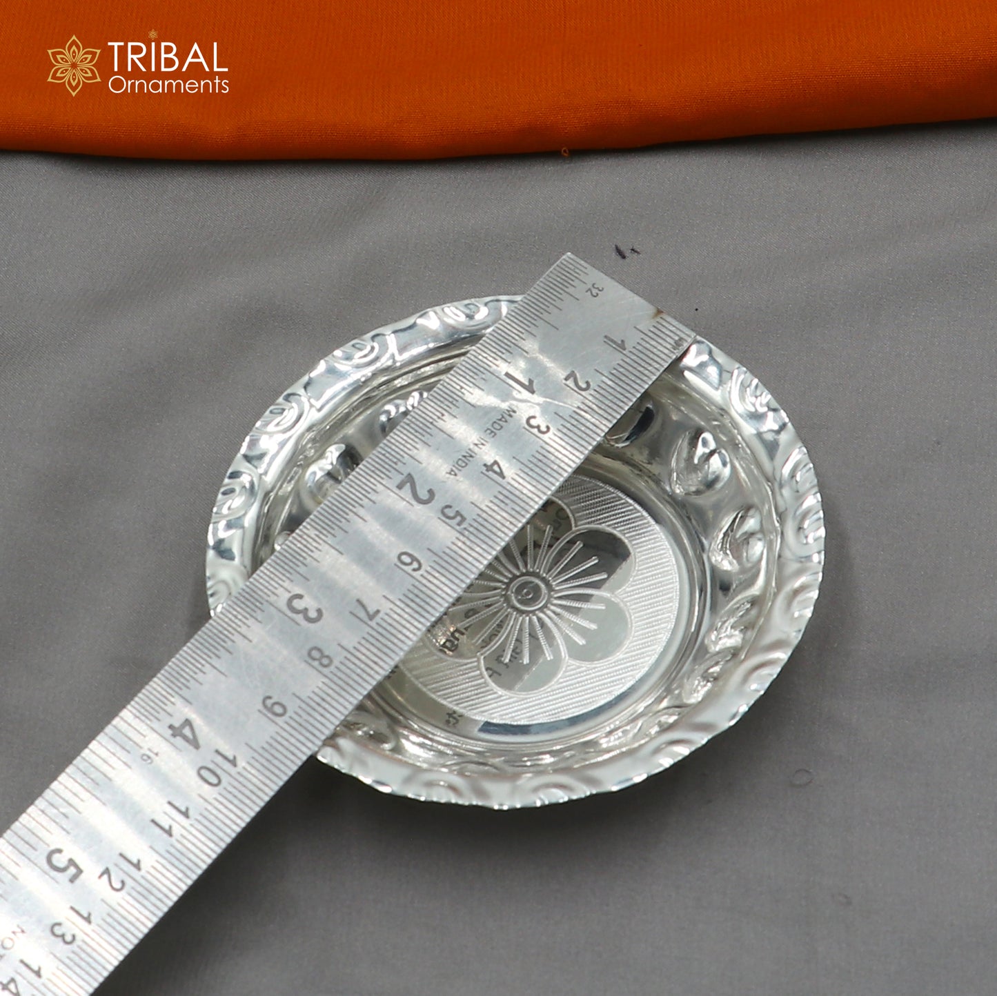 925 sterling silver handmade plate/ tray, best gifting baby food serving silver utensils, silver articles, puja utensils sv310 - TRIBAL ORNAMENTS