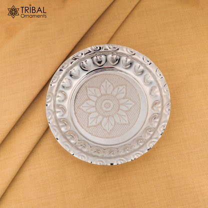 925 sterling silver plate/ tray, silver articles, puja utensils sv320 - TRIBAL ORNAMENTS
