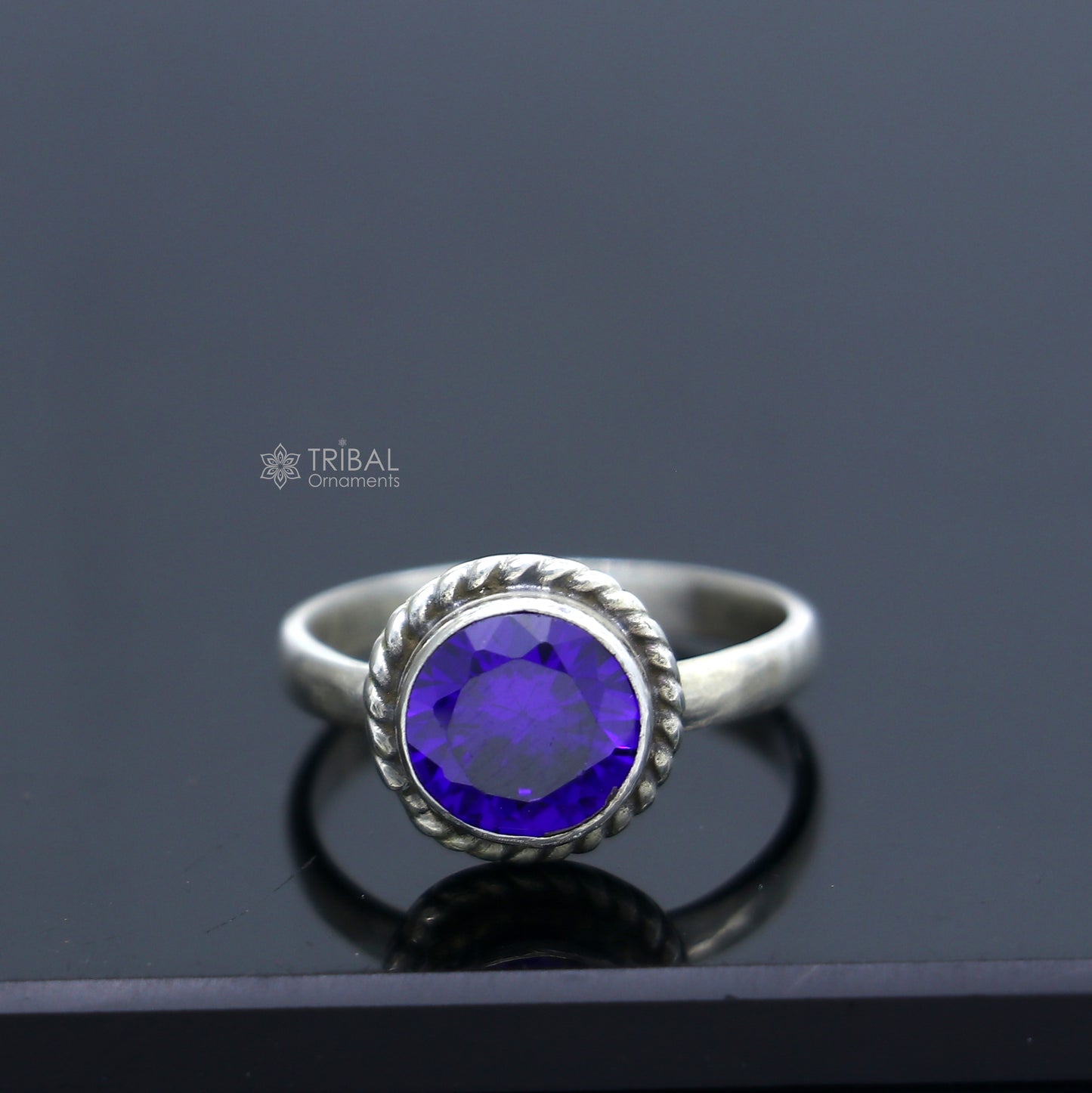 925 sterling silver purple colour stone ring Jewelry sr728 - TRIBAL ORNAMENTS