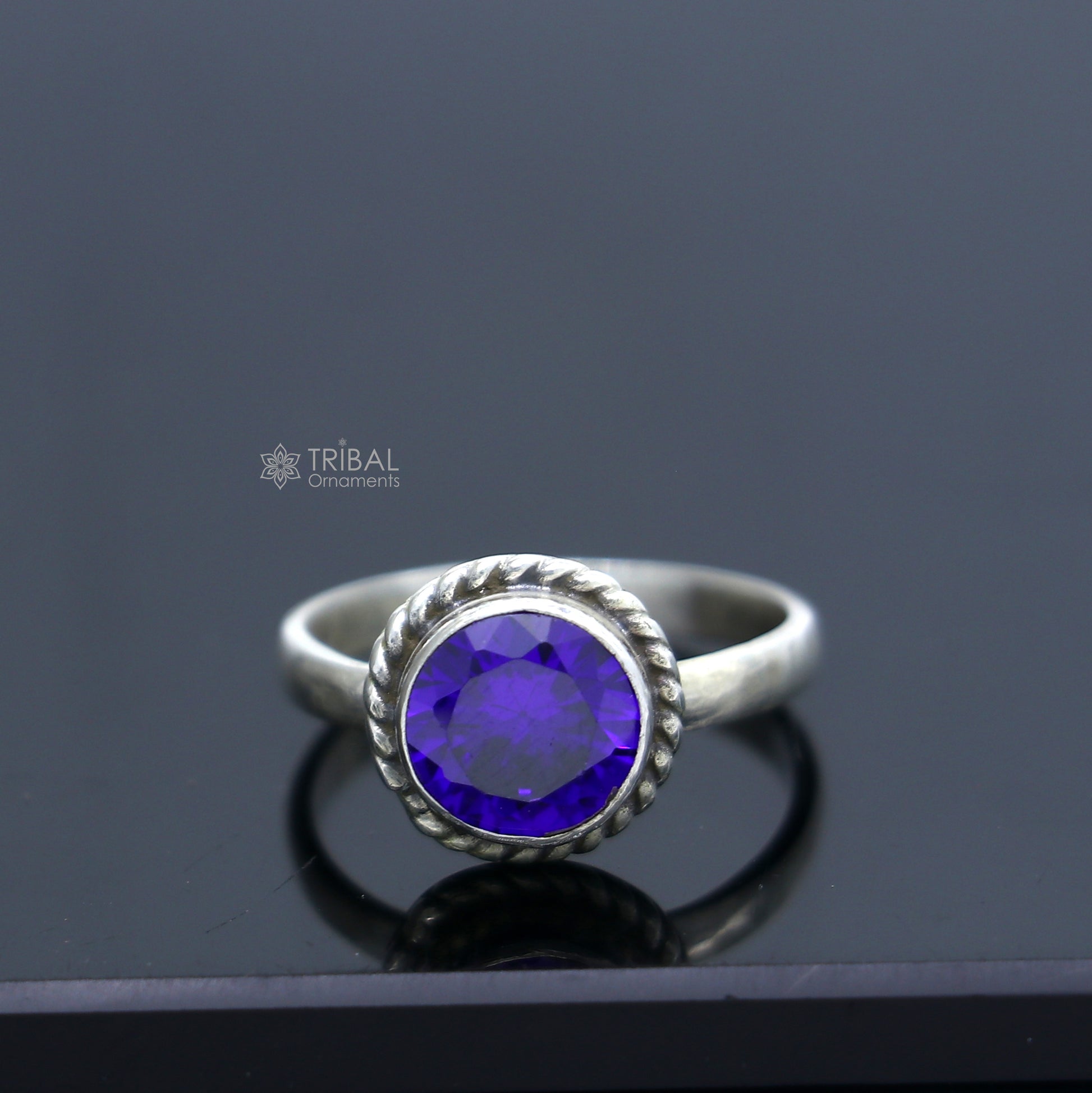 925 sterling silver purple colour stone ring Jewelry sr728 - TRIBAL ORNAMENTS