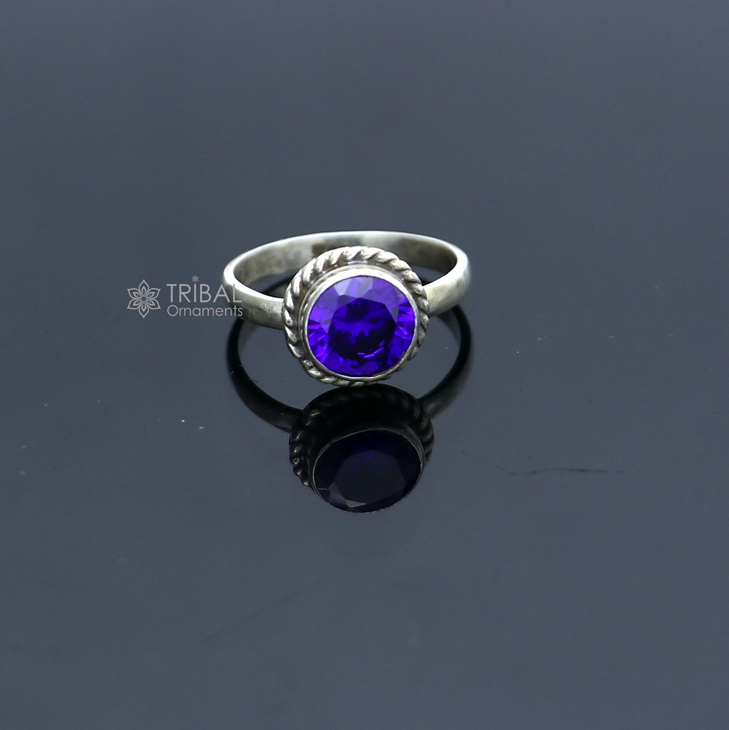 925 sterling silver purple colour stone ring Jewelry sr728 - TRIBAL ORNAMENTS