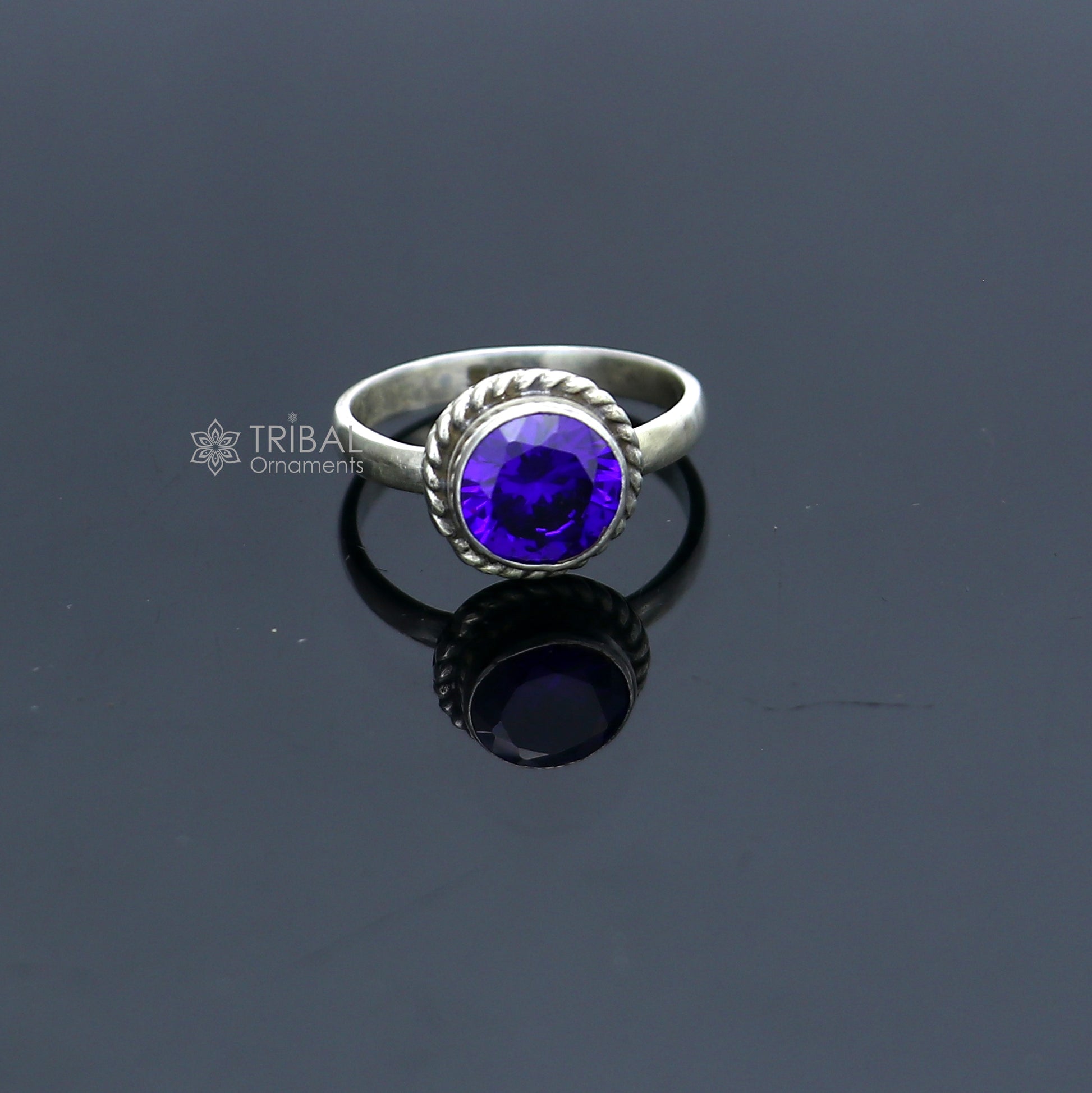 925 sterling silver purple colour stone ring Jewelry sr728 - TRIBAL ORNAMENTS