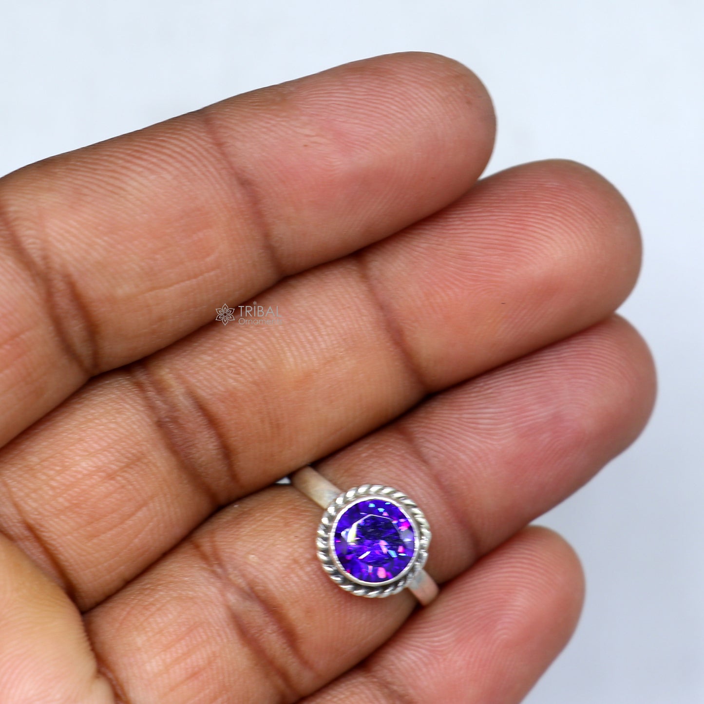 925 sterling silver purple colour stone ring Jewelry sr728 - TRIBAL ORNAMENTS