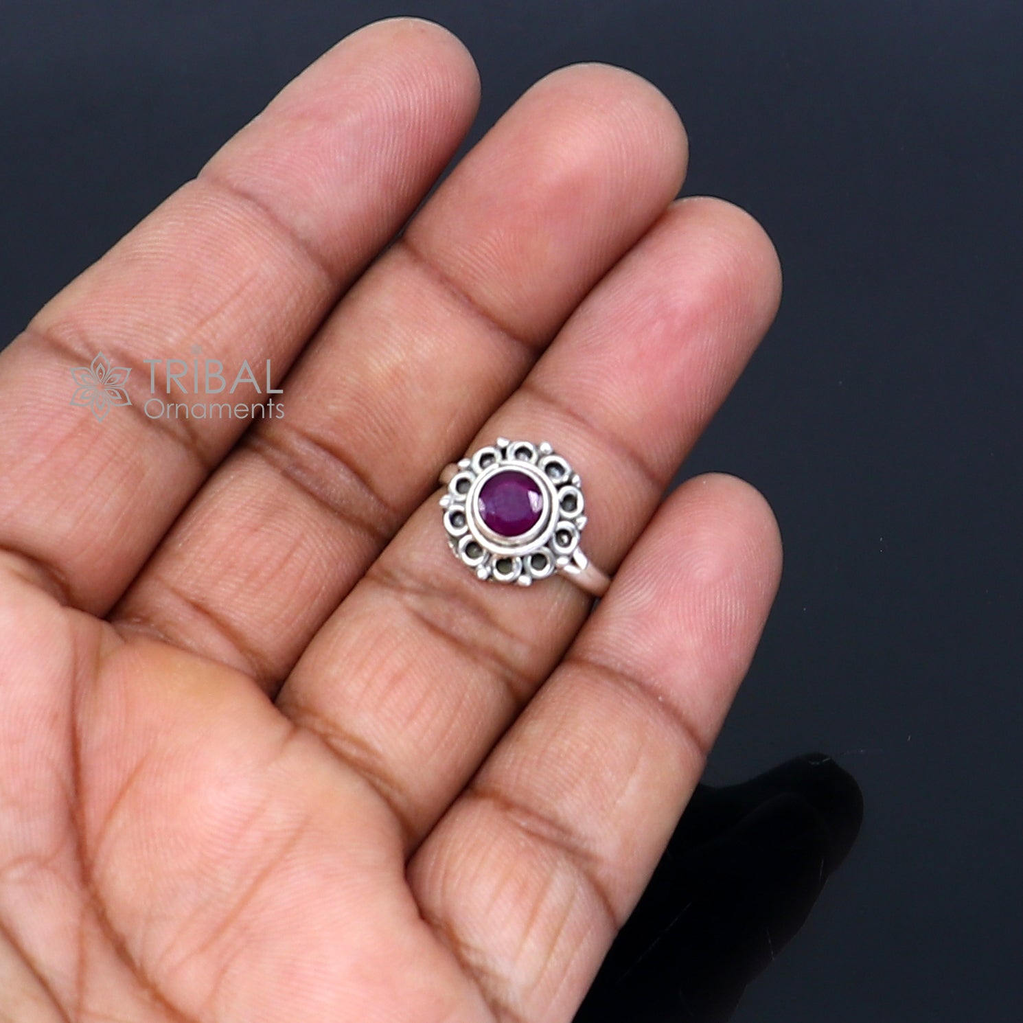 925 sterling silver purple colour stone ring Jewelry sr730 - TRIBAL ORNAMENTS