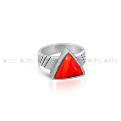 925 sterling silver red fire stone ring Jewelry sr716 - TRIBAL ORNAMENTS