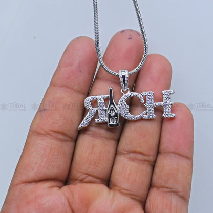 925 Sterling silver men's pendant featuring intricate tribal design from TRIBAL ORNAMENTS, shown with detailed craftsmanship.