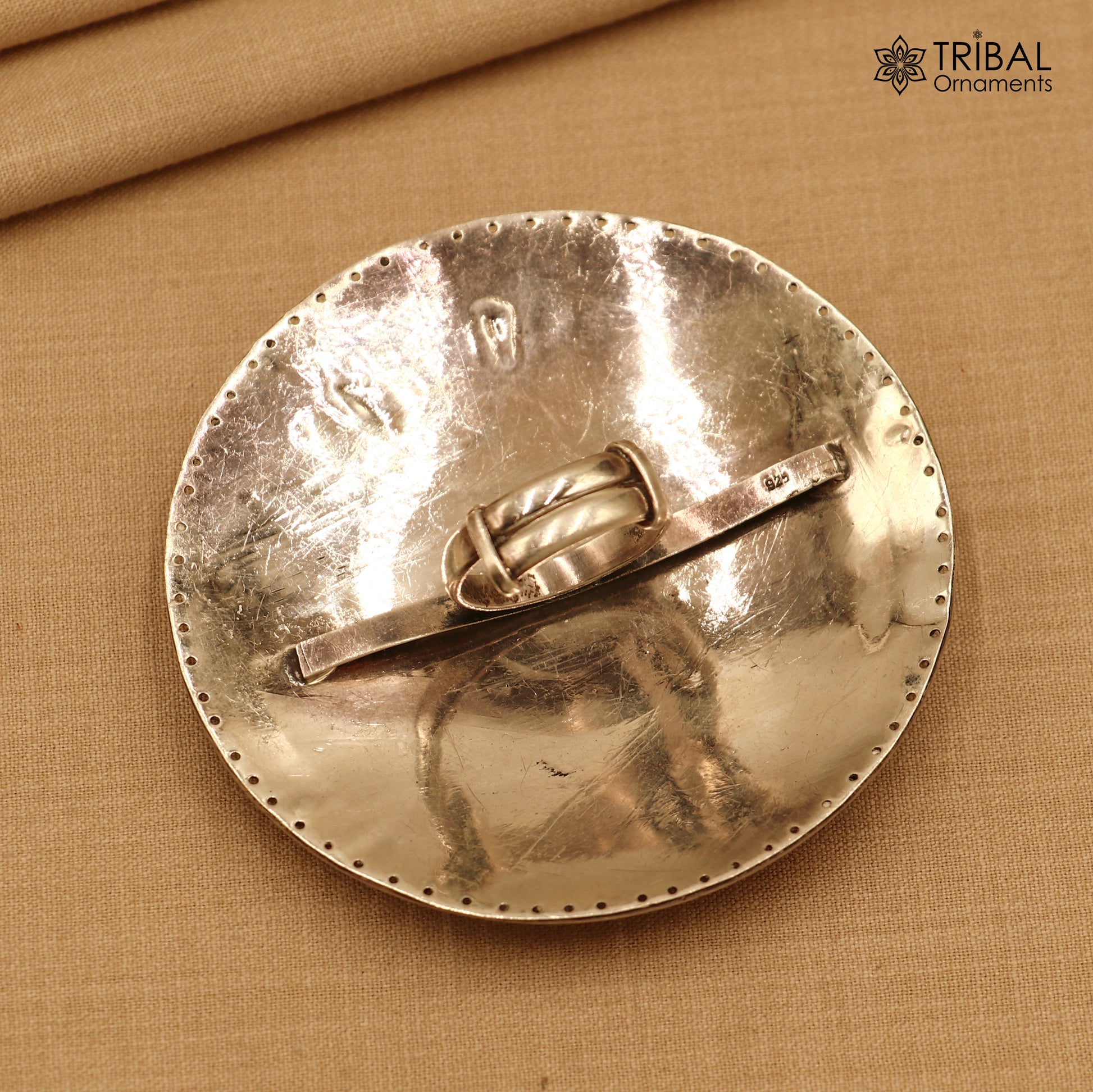 925 sterling silver round  flower design ring tribal ethnic Jewelry sr813 - TRIBAL ORNAMENTS