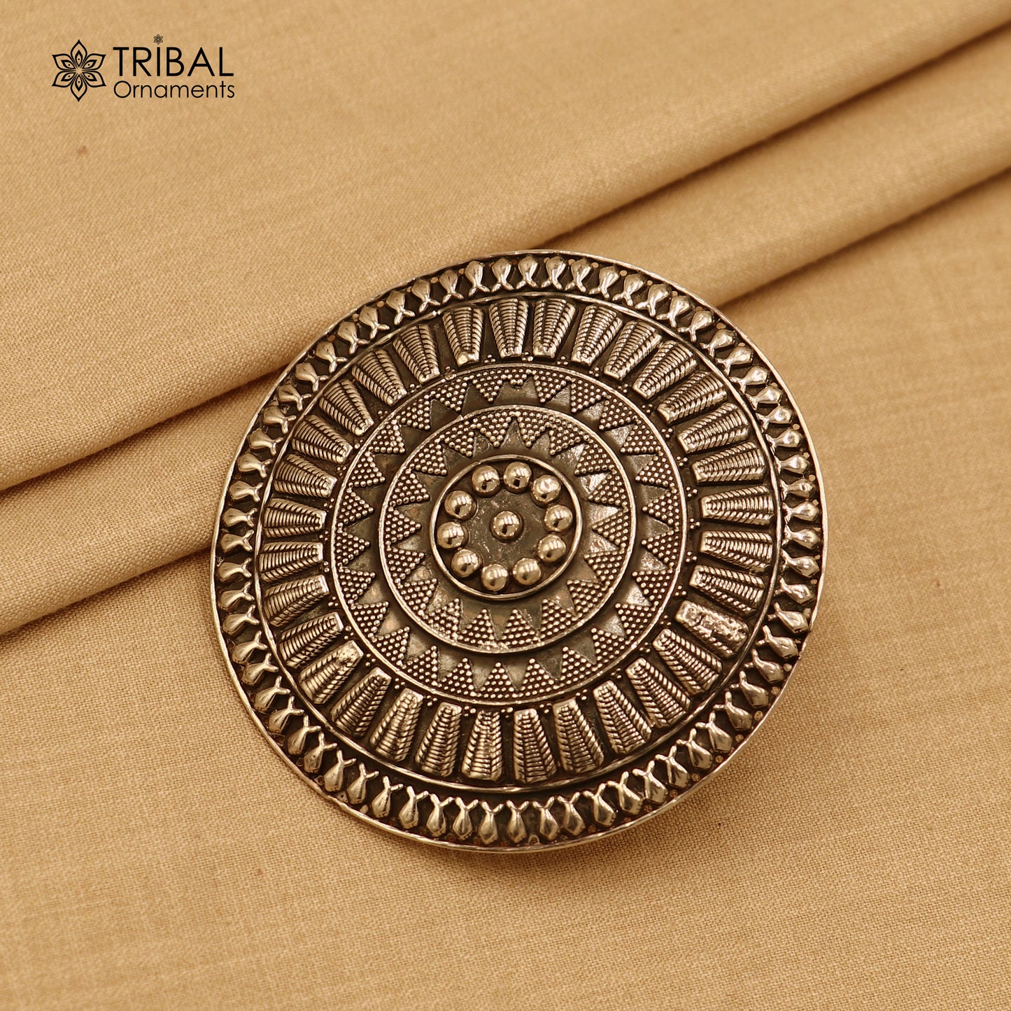 925 sterling silver round  flower design ring tribal ethnic Jewelry sr813 - TRIBAL ORNAMENTS