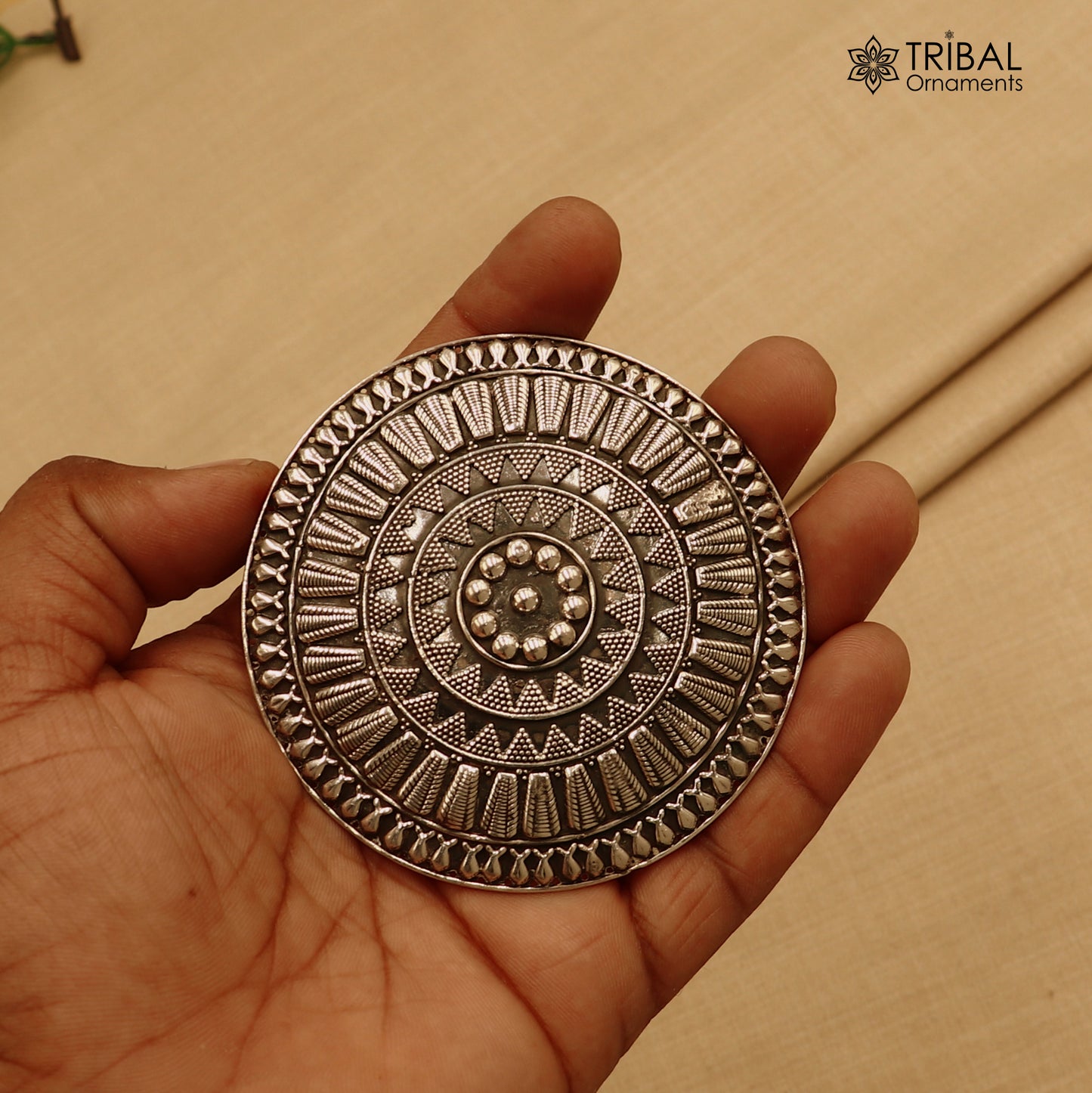 925 sterling silver round  flower design ring tribal ethnic Jewelry sr813 - TRIBAL ORNAMENTS