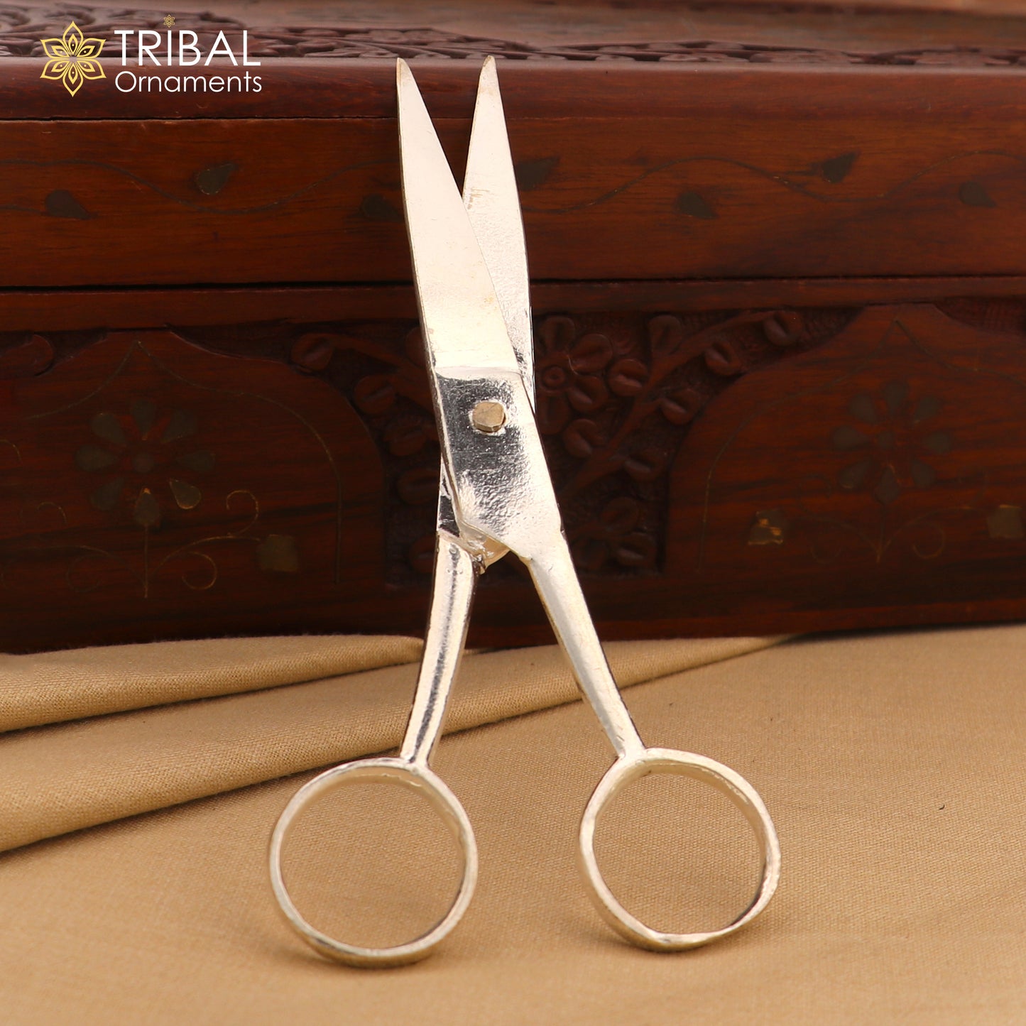 925 sterling silver scissor, amazing silver tools for gifting to idols or puja articles su1366 - TRIBAL ORNAMENTS