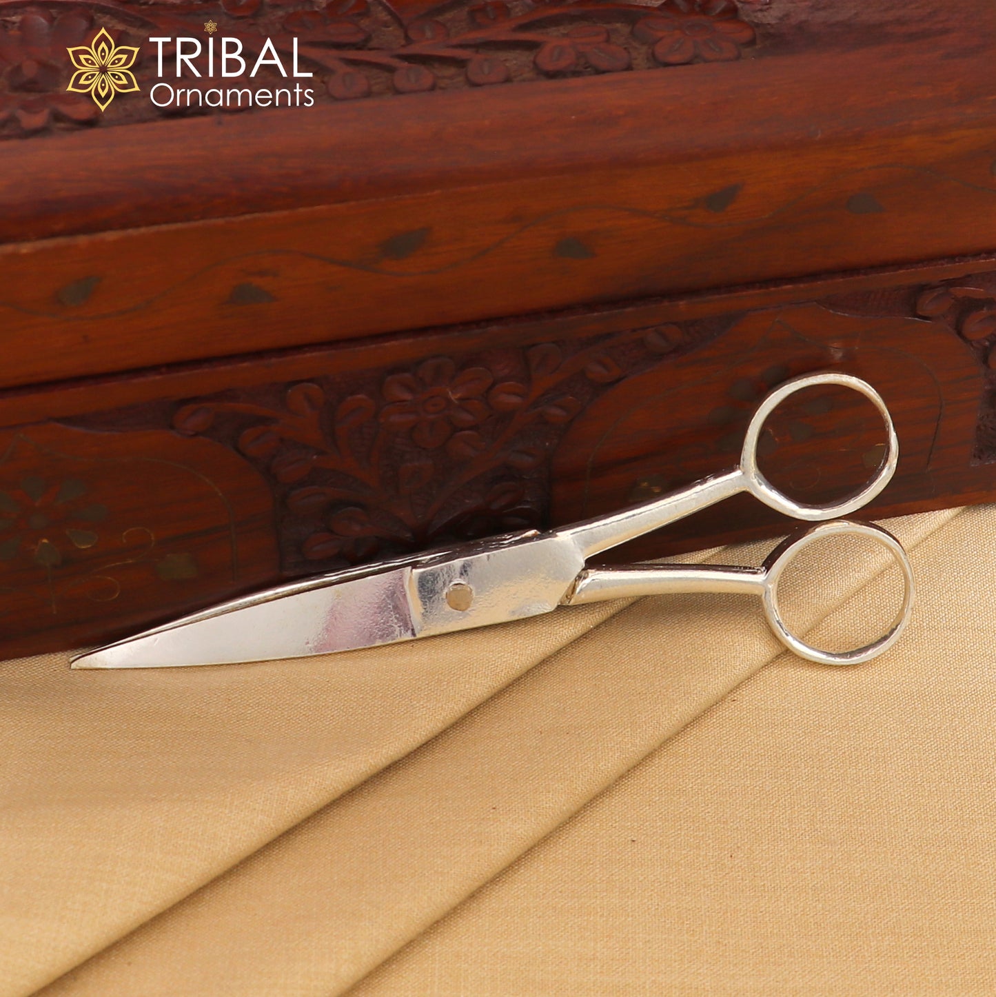 925 sterling silver scissor, amazing silver tools for gifting to idols or puja articles su1366 - TRIBAL ORNAMENTS