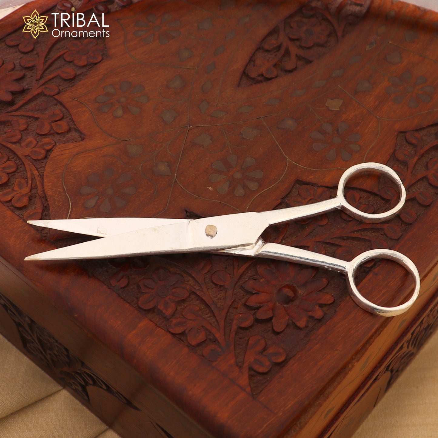 925 sterling silver scissor, amazing silver tools for gifting to idols or puja articles su1366 - TRIBAL ORNAMENTS