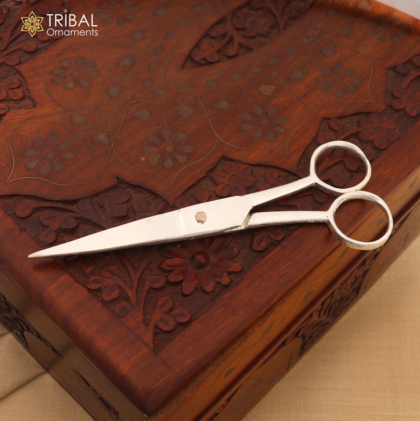 925 sterling silver scissor, amazing silver tools for gifting to idols or puja articles su1366 - TRIBAL ORNAMENTS