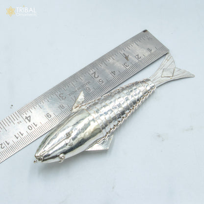 925 sterling silver silver fish, Lord vishnu avatar Matsya su1339 - TRIBAL ORNAMENTS
