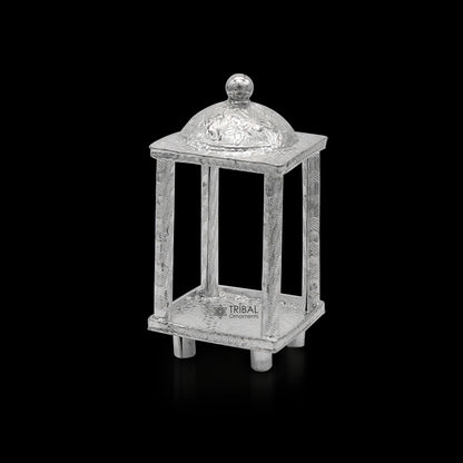 Small 925 sterling silver miniature temple for home or office, detailed tribal ornament design by TRIBAL ORNAMENTS