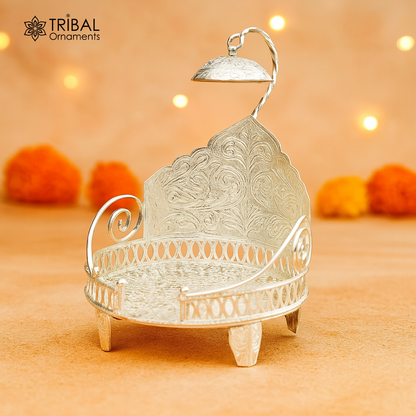 925 sterling silver sterling Sinhasan, singhasan idol god throne, god statue's divine chair, temple puja article collectible article su1111 - TRIBAL ORNAMENTS
