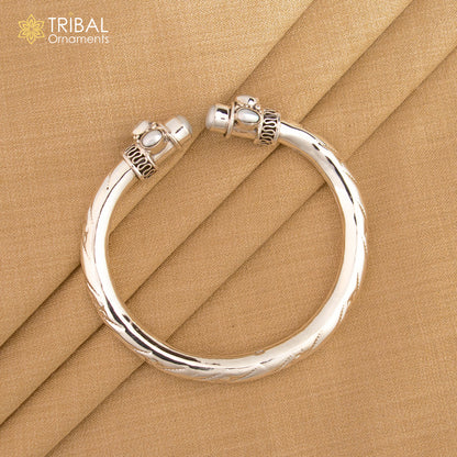 925 sterling silver stone bangle bracelet kada unisex stylish jewelry nsk714 - TRIBAL ORNAMENTS