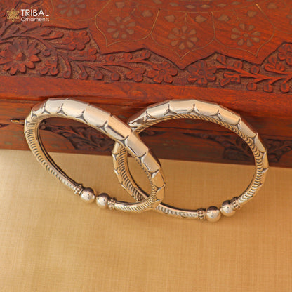 Stylish 925 sterling silver foot ankle bracelet with customized tribal-inspired design by TRIBAL ORNAMENTS.