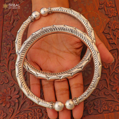 Stylish 925 sterling silver foot ankle bracelet with customized design, tribal-inspired jewelry by TRIBAL ORNAMENTS.