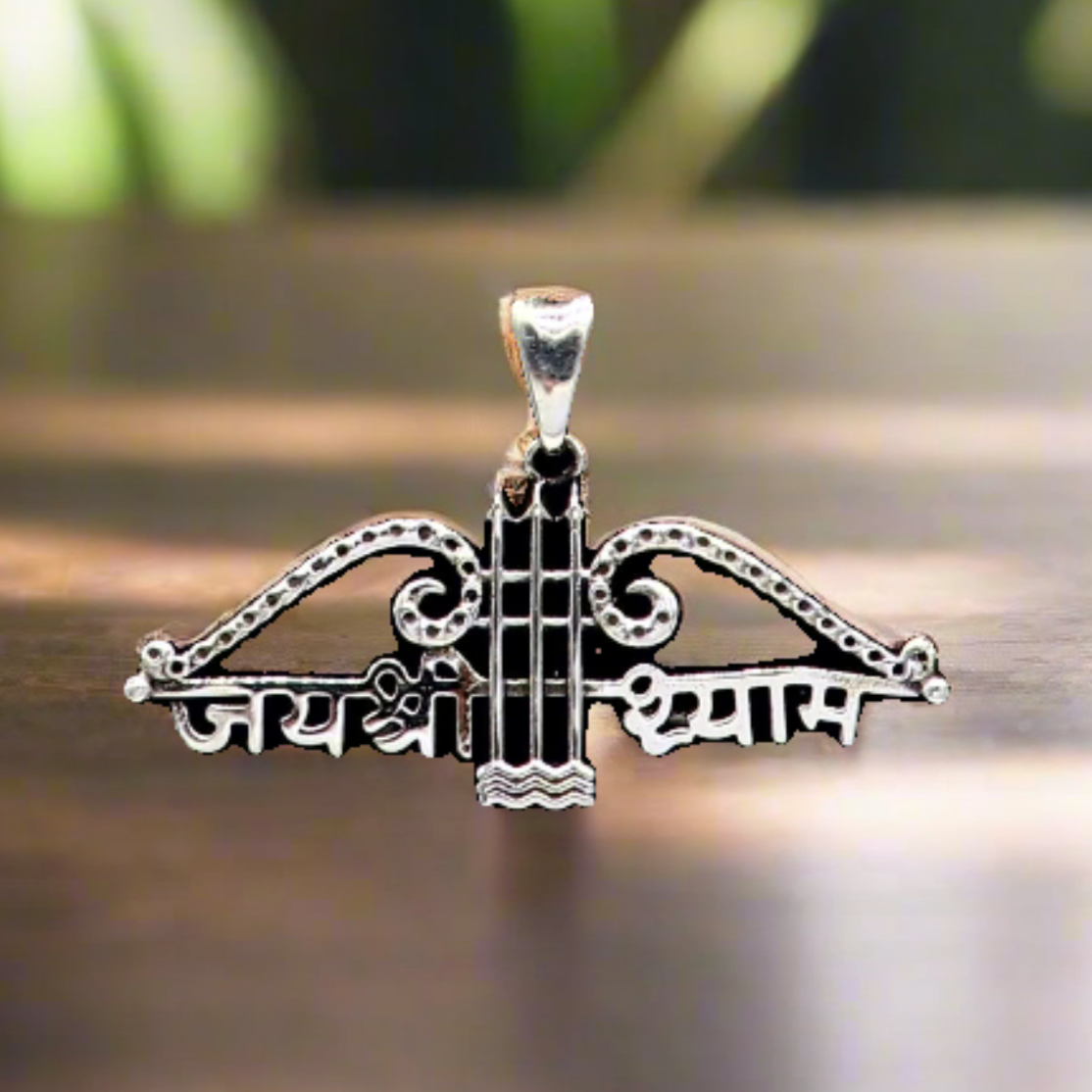 925 sterling silver Trendy Khatushyam ji Dhanush pendant, unique "Jai Shree Shyam" pendant for both girls and boys jewelry ssp622 - TRIBAL ORNAMENTS