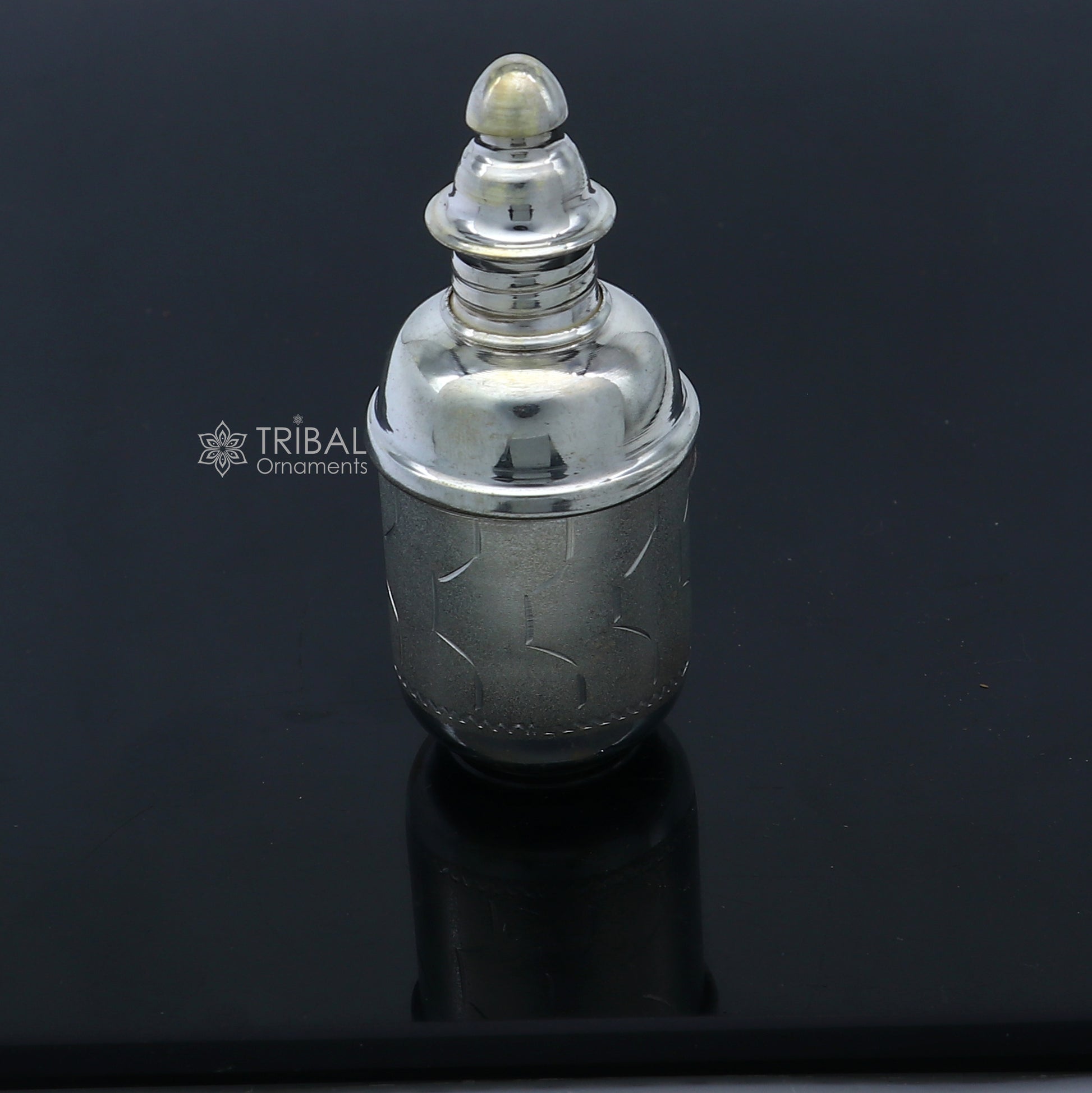 925 sterling silver trinket box, container box, sindur/kumkum box, Vermilion bridal art stb867 - TRIBAL ORNAMENTS