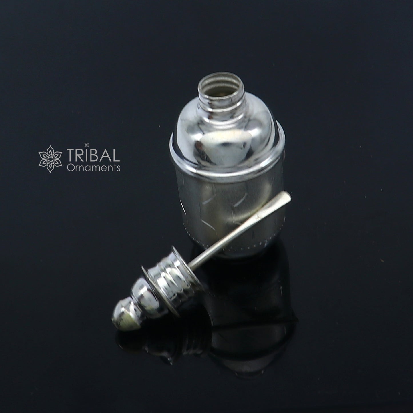 925 sterling silver trinket box, container box, sindur/kumkum box, Vermilion bridal art stb867 - TRIBAL ORNAMENTS