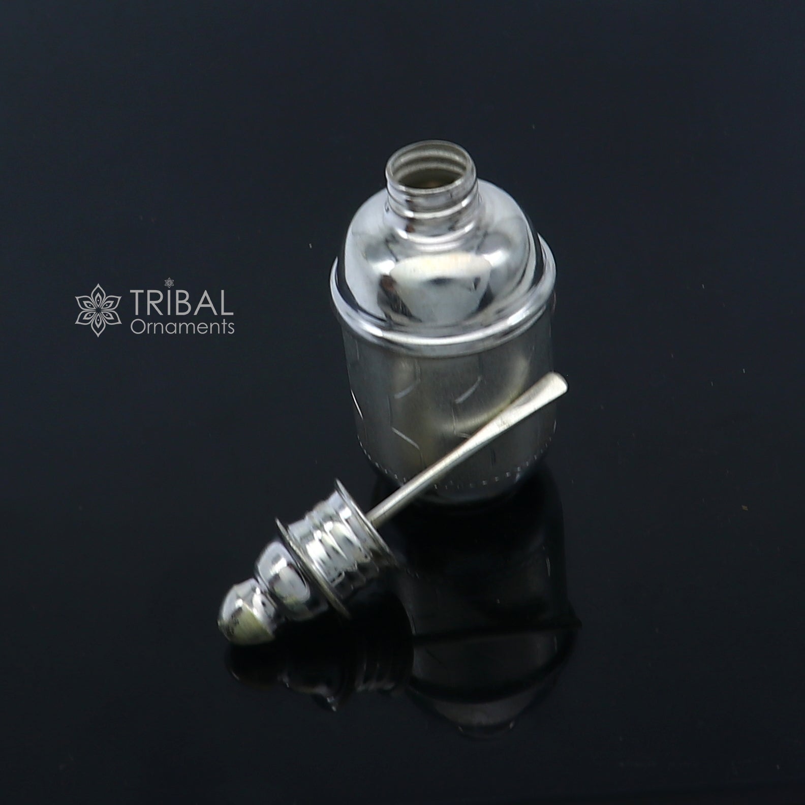 925 sterling silver trinket box, container box, sindur/kumkum box, Vermilion bridal art stb867 - TRIBAL ORNAMENTS