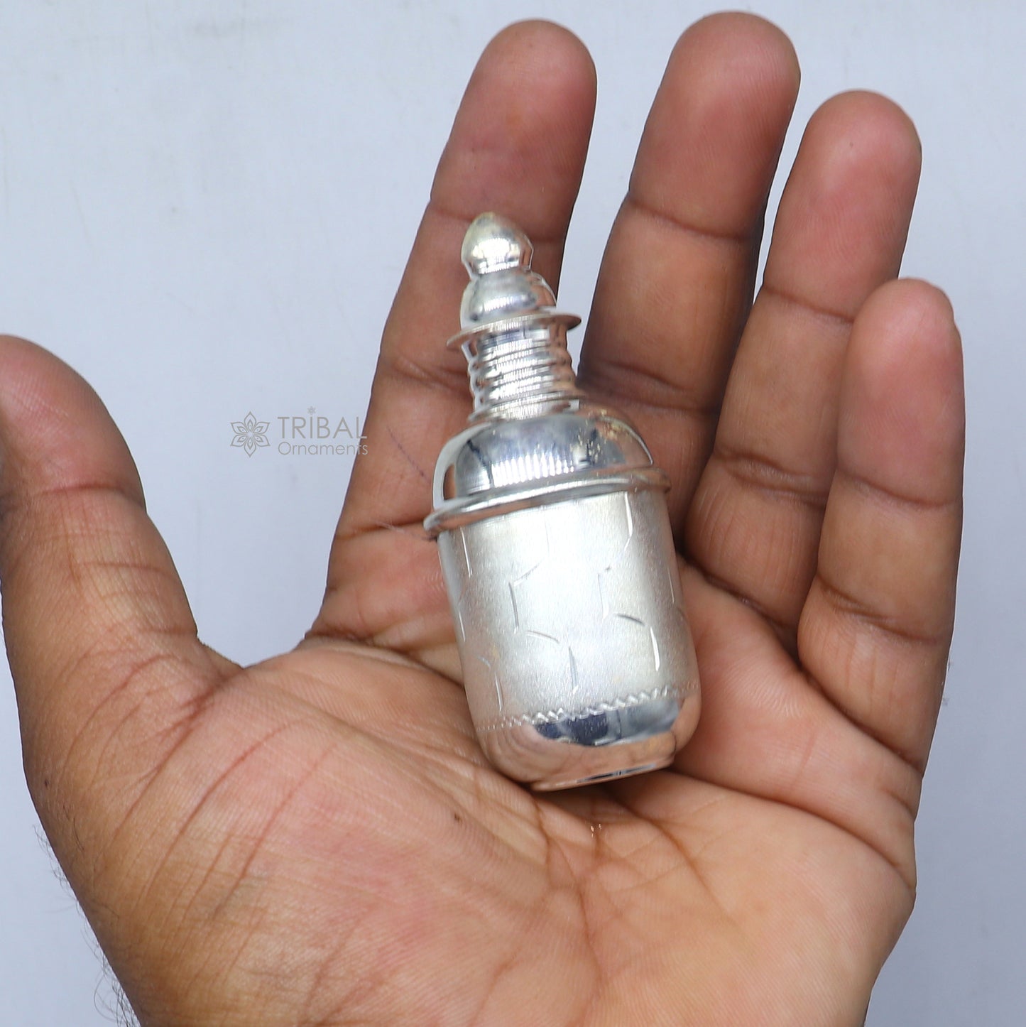 925 sterling silver trinket box, container box, sindur/kumkum box, Vermilion bridal art stb867 - TRIBAL ORNAMENTS