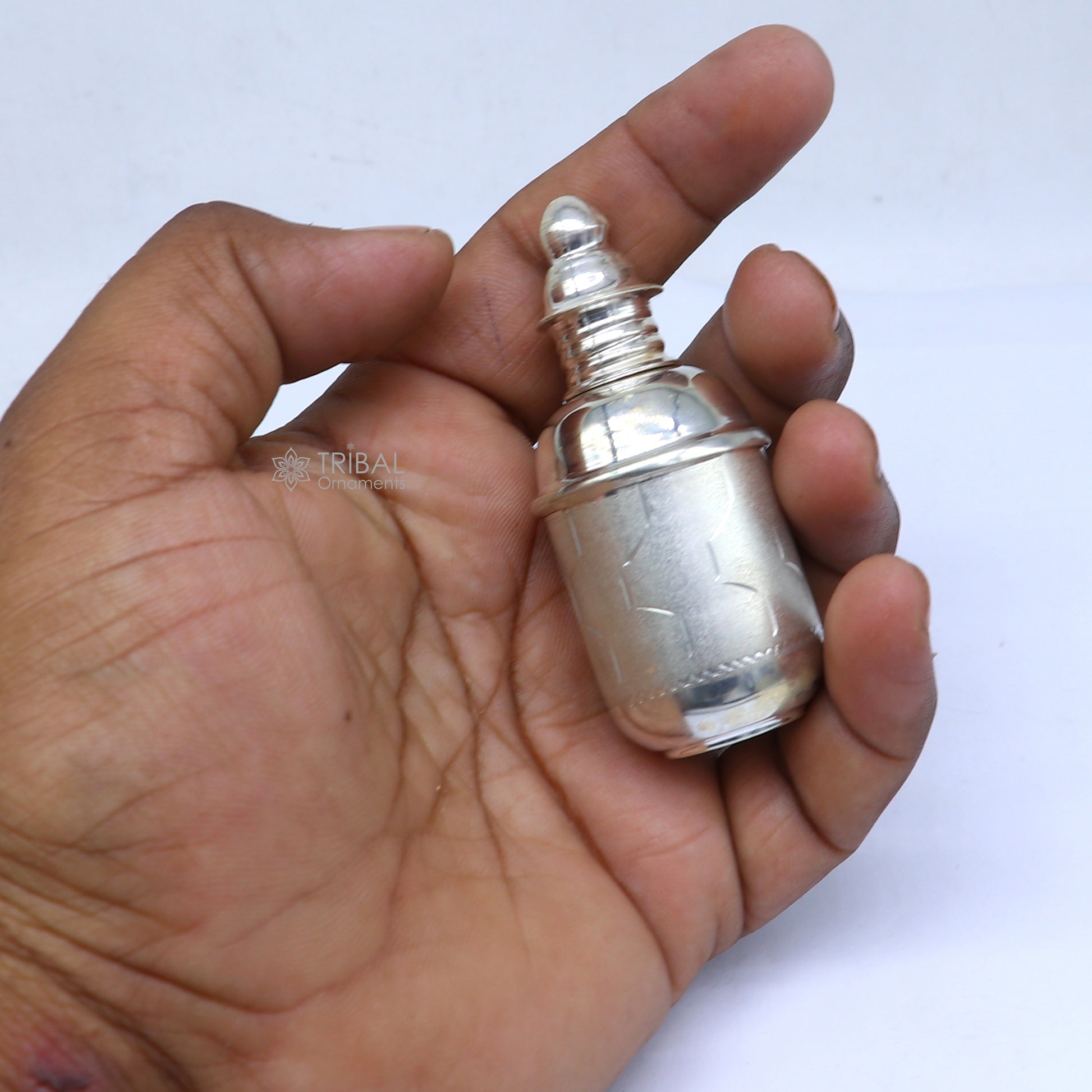 925 sterling silver trinket box, container box, sindur/kumkum box, Vermilion bridal art stb867 - TRIBAL ORNAMENTS