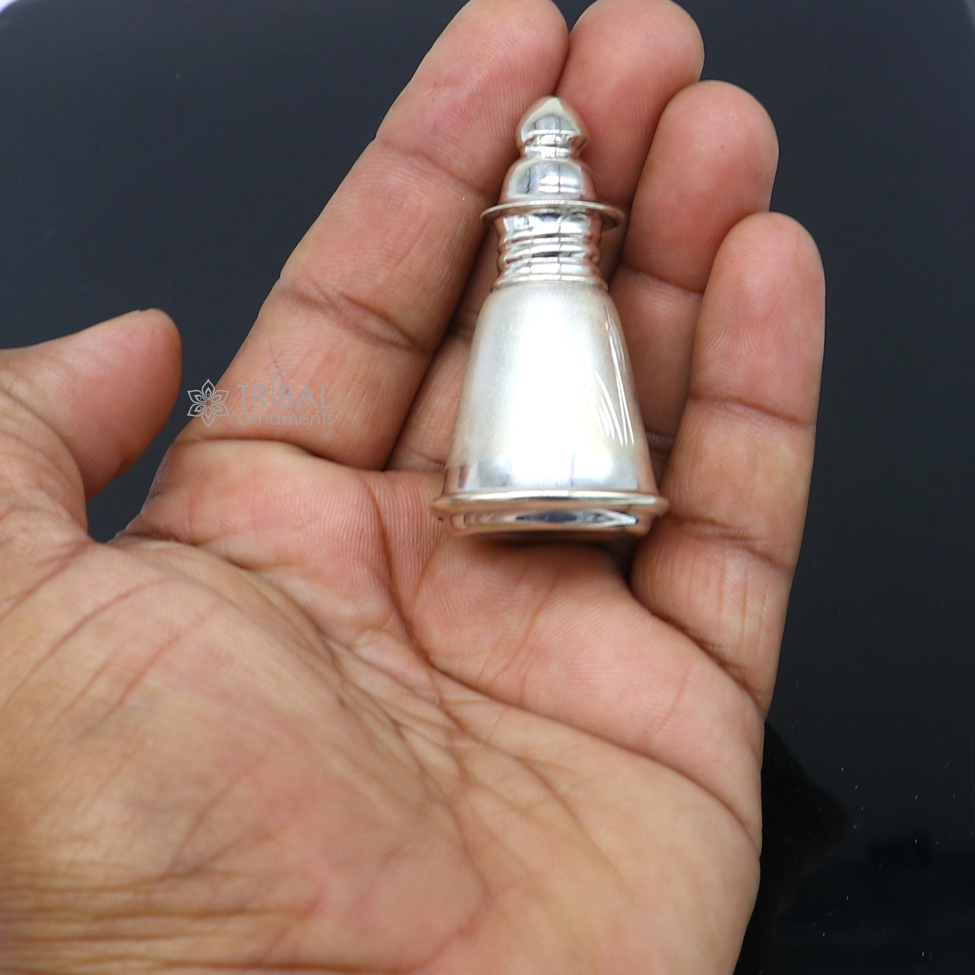 925 sterling silver trinket box, container box, sindur/kumkum box, Vermilion bridal art stb868 - TRIBAL ORNAMENTS