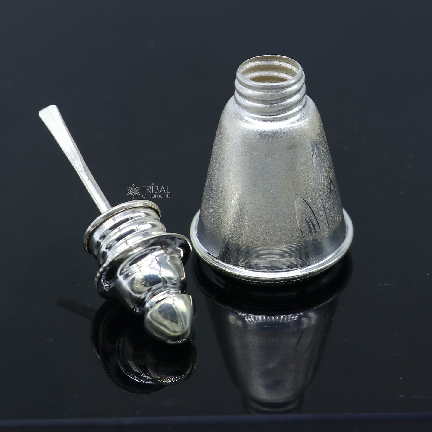 925 sterling silver trinket box, container box, sindur/kumkum box, Vermilion bridal art stb868 - TRIBAL ORNAMENTS