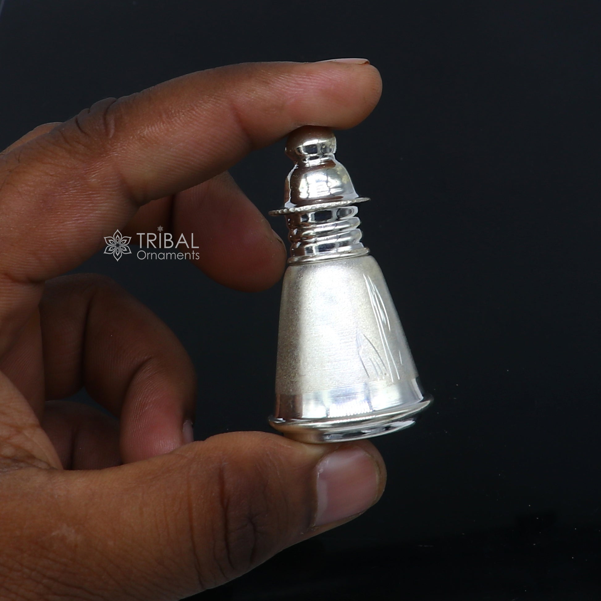 925 sterling silver trinket box, container box, sindur/kumkum box, Vermilion bridal art stb868 - TRIBAL ORNAMENTS