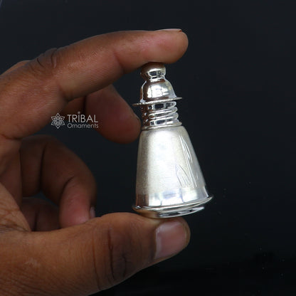 925 sterling silver trinket box for sindur or kumkum, featuring traditional bridal art, by TRIBAL ORNAMENTS.