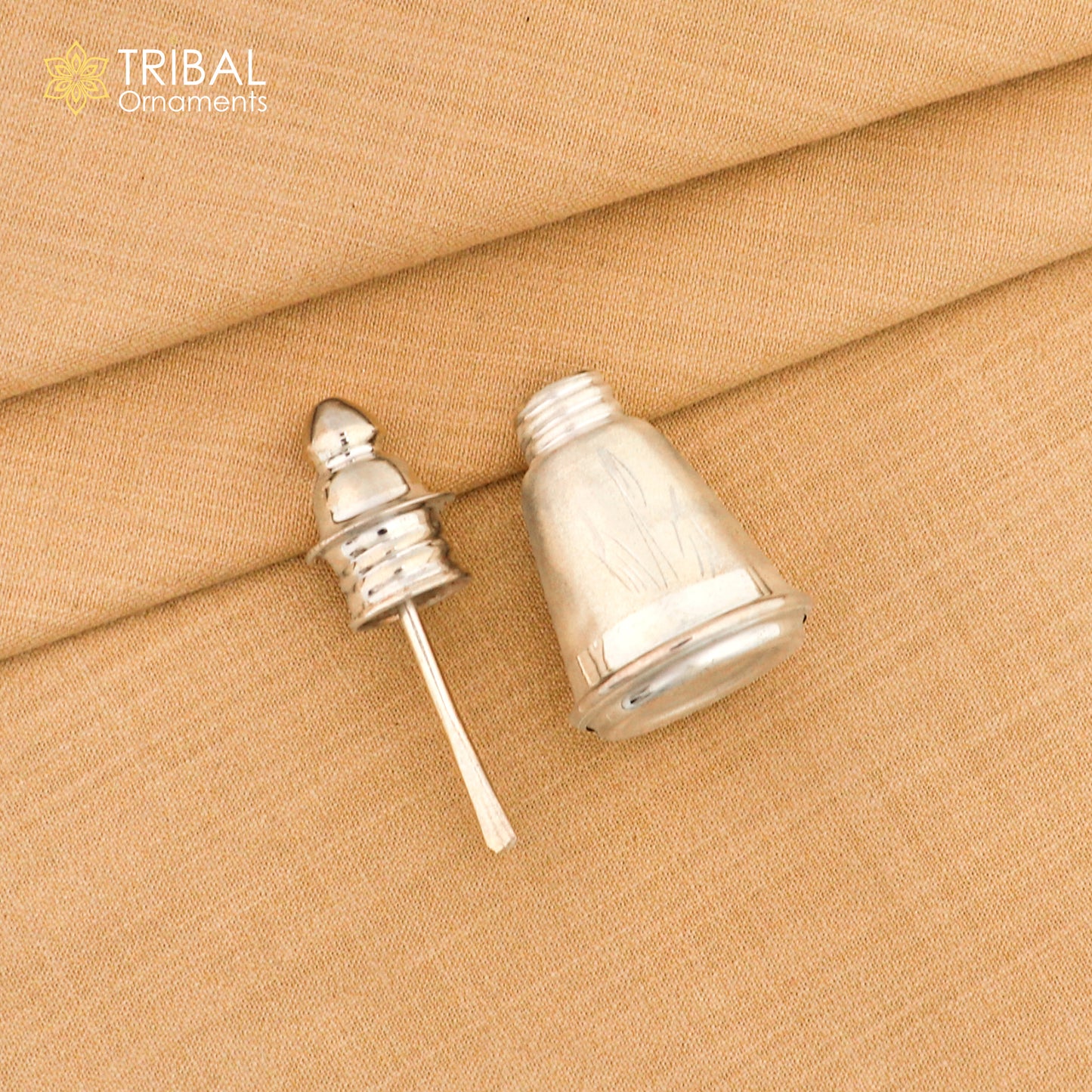 925 sterling silver trinket box, container box, sindur/kumkum box, Vermilion bridal art stb868 - TRIBAL ORNAMENTS