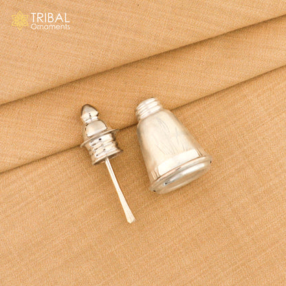 925 sterling silver trinket box for sindur or kumkum, decorative bridal art container by TRIBAL ORNAMENTS.