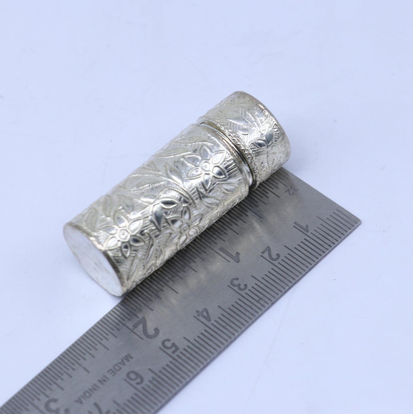 925 sterling silver trinket box, kajal box brides flower design box , tobacco box stb860 - TRIBAL ORNAMENTS