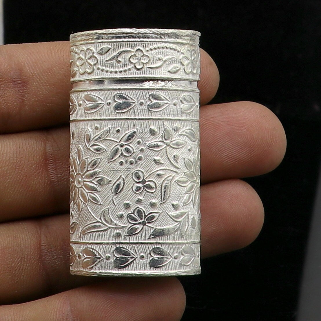 925 sterling silver trinket box, kajal box brides peacock design box/ Temple article stb853 - TRIBAL ORNAMENTS