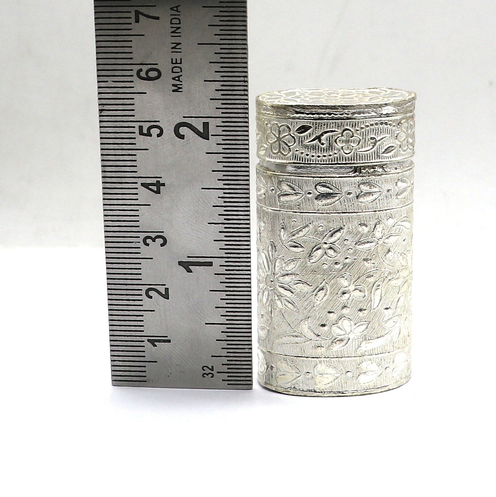 925 sterling silver trinket box, kajal box brides peacock design box/ Temple article stb853 - TRIBAL ORNAMENTS