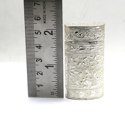 925 sterling silver trinket box, kajal box brides peacock design box/ Temple article stb853 - TRIBAL ORNAMENTS
