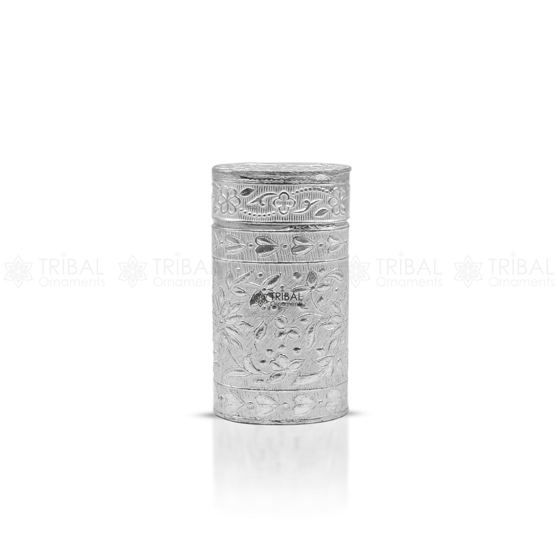 925 sterling silver trinket box, kajal box brides peacock design box/ Temple article stb853 - TRIBAL ORNAMENTS