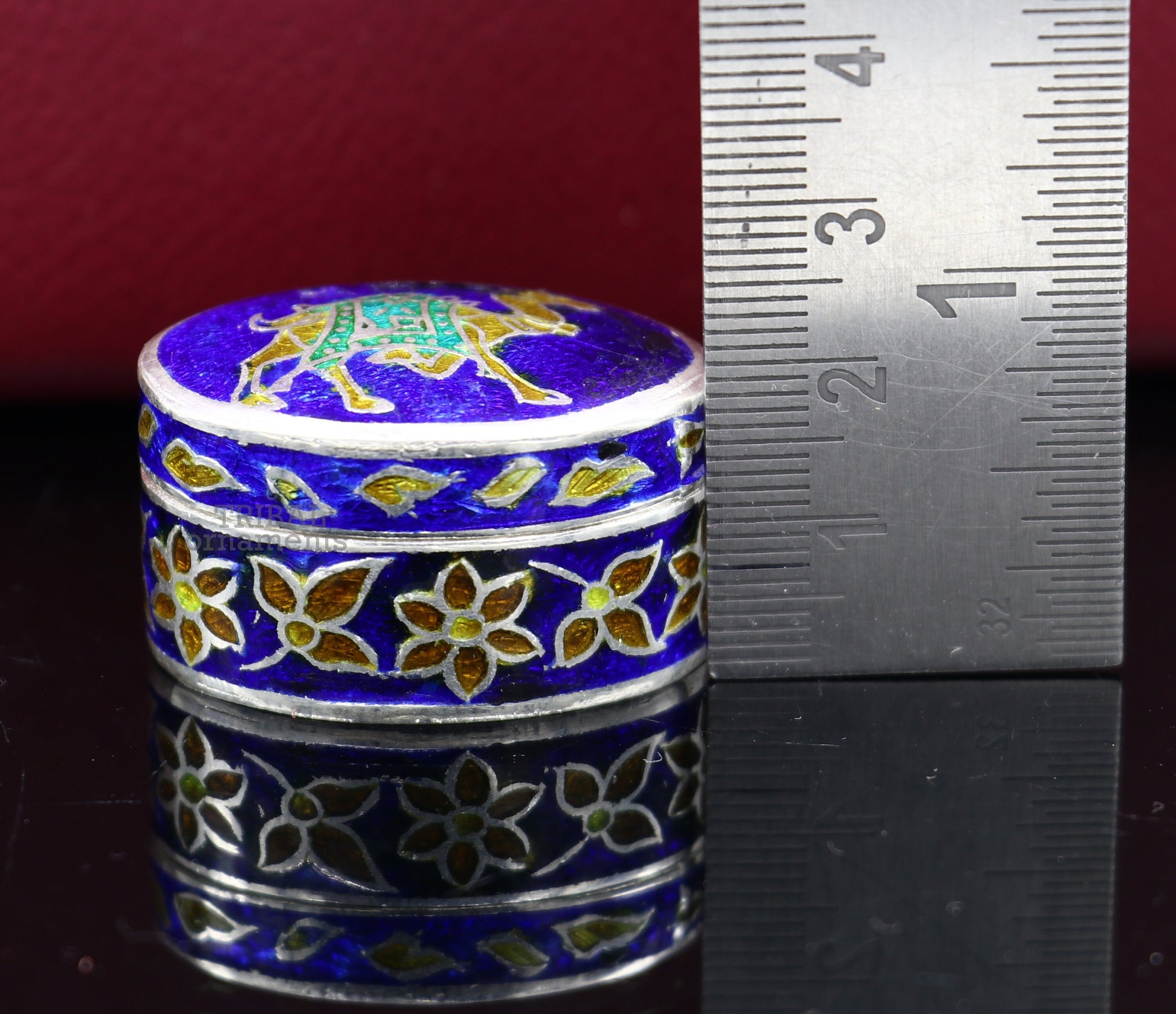 925 sterling silver trinket box, kajal box/casket box bridal oval shape box collection, container box, eyeliner box gifting art stb364 - TRIBAL ORNAMENTS