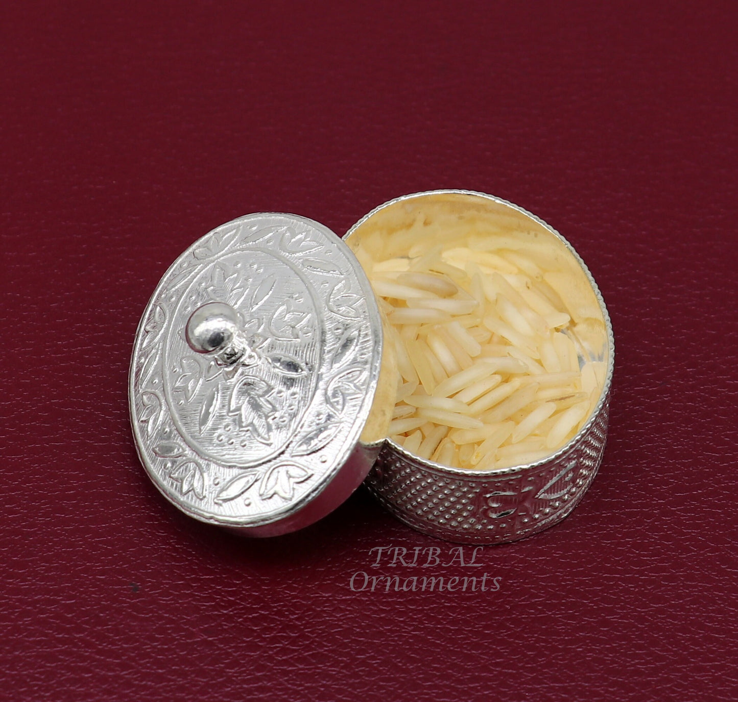 925 sterling silver trinket box, kajal box/casket box bridal polygon shape sindur box collection, container box, eyeliner box gifting stb400 - TRIBAL ORNAMENTS