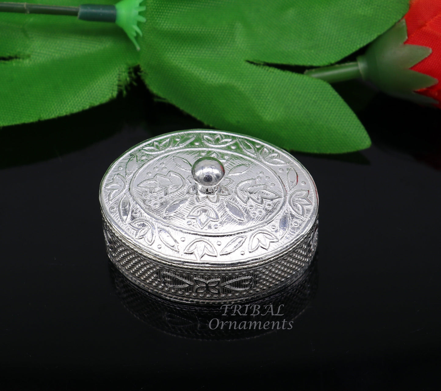 925 sterling silver trinket box, kajal box/casket box bridal polygon shape sindur box collection, container box, eyeliner box gifting stb400 - TRIBAL ORNAMENTS
