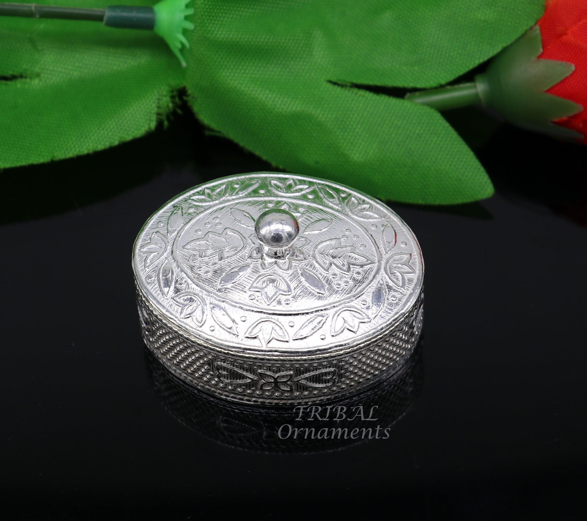 925 sterling silver trinket box, kajal box/casket box bridal polygon shape sindur box collection, container box, eyeliner box gifting stb400 - TRIBAL ORNAMENTS